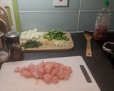 A picture of step 1 of Spicy Thai Basil Chicken.