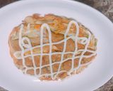 Hình bước làm 6 của món #okonomiyaki (bánh xèo nhật bản)