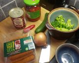 A picture of step 1 of Vegan chorizo and veggie stew.
