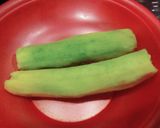 A picture of step 1 of Qeema karela.