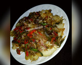 A picture of step 6 of Golden Yam with onion sauce.