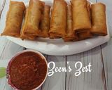A picture of step 5 of Paneer and Vegetable Spring Rolls.