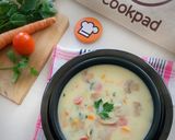 Foto langkah ke 6 dari resep Sup Cream Jamur Sosis.