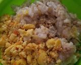 Foto langkah ke 6 dari resep Mpasi 10+ Nasi Tim Tumis Tahu Telor Orak Arik.