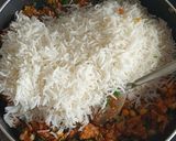 A picture of step 5 of Malaysian chicken fried rice.