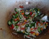 Foto langkah ke 2 dari resep Tumis jamur Enoki sawi daging saus tiram.