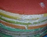 Foto langkah ke 4 dari resep Pocky B'day cake (base cake rainbow cake).