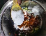 A picture of step 3 of Besan Karela Fry.