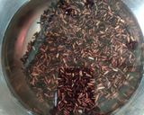 A picture of step 1 of EGG FRIED RICE with BLACK RICE.