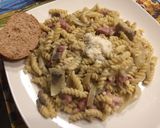 Une image de l'étape 13 de Pâtes Carbonara - Bacon et Champignons.