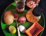 A picture of step 1 of Kuttu atta potato chop.