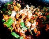 A picture of step 2 of Tandoori Bhindi/ Okra Masala.