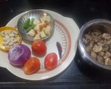 A picture of step 1 of Kadhai Apple Mushroom.
