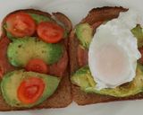 A picture of step 6 of My Grilled Chopped Pork, Avocado,Tomato & Poached Egg on Toast.