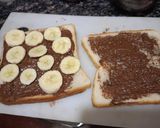 A picture of step 1 of Nutella and banana sandwich.