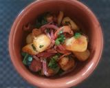 A picture of step 4 of Sautèed Seasonal Mushrooms and Potatoes with Speck and Parsley.