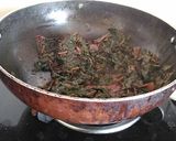 A picture of step 2 of LAAL SAAG / BHAJI.