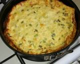 A picture of step 5 of Crustless quiche.