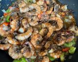 A picture of step 5 of Kung Pao Shrimp.