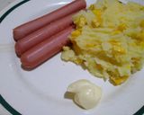 Foto del paso 3 de la receta: Salchichas con Puré de papas y Choclo 🌽
