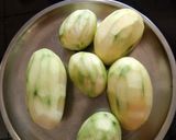 A picture of step 1 of Mango pickle with asafoetida.