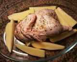 Foto del paso 25 de la receta: Pollo al horno con majado de hígado y patatas rojas asadas