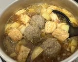 Foto langkah ke 4 dari resep Semur Bola Daging Sapi Kentang Tahu.