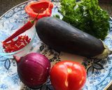 A picture of step 1 of 🇮🇹🍆🍅🌶Aubergine & Veges ala Teresa😍.