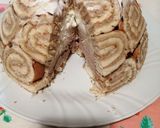 A picture of step 5 of Zuccotto Ice Cream Cake with Swiss Roll Slices.