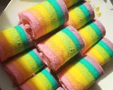 Foto langkah ke 13 dari resep Miniroll rainbow cake alias bolu gulung rainbow / pelangi.
