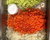 A picture of step 2 of Mirepoix Rice.