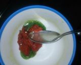 A picture of step 8 of Choco lava modak (with green lava).