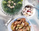 Hình bước làm 4 của món Ba rọi xào dưa cải
