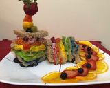 A picture of step 8 of Grand Rainbow fruits sandwich.