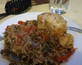 Foto del paso 6 de la receta: Pollo al wok con vegetales y arroz (para dos)