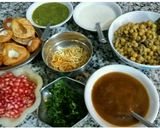 A picture of step 1 of Pani puri chaat.