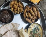 A picture of step 5 of Arbi,Aalu ki sabji or Pili Moong Dal,and Aalu arbi khatai.