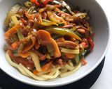Foto del paso 12 de la receta: Noodles de huevo al estilo oriental, con setas namiko, para vegetarianos