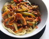 Foto del paso 12 de la receta: Noodles de huevo al estilo oriental, con setas namiko, para vegetarianos