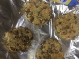 Hamburguesas de berenjena con carne de soya y panko