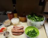 A picture of step 1 of Merguez Sausage and Cumin Lentils with Dandelion Greens.