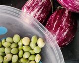 A picture of step 1 of Sole Vange Bhaji(Green Tuvar Brinjal Curry).