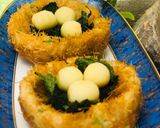 A picture of step 9 of Special bird nest With potato,vermicelli and cottage cheese egg.