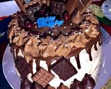 A picture of step 12 of Chocolate Drip cake.