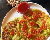 A picture of step 4 of Chana chilla.