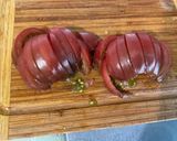 Une image de l'étape 6 de Feuille de chêne rouge aux tomates bicolores, coriandre et parmesan.