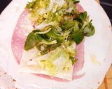 A picture of step 2 of Mini Ham and Cream Cheese Wraps.