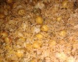 A picture of step 4 of Chole rice.