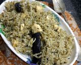 A picture of step 5 of Dhaniya ke chawal.