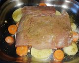 Foto del paso 2 de la receta: Pollo asado al carbón con filete de cerdo, papa y zanahoria